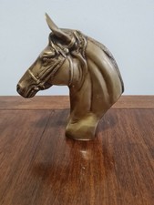 Skulptur Messing Antik Pferdekopf Tischplatte Buchstütze