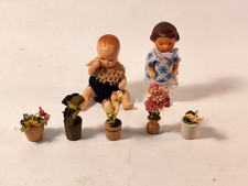 Lot Puppenstube Blumenkasten Blume Puppe Deko Blumentopf Vase Magnolie um 1960
