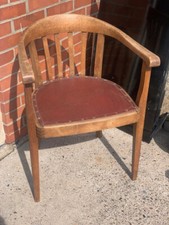 Antiker Schreibtischsessel Armlehner Hufeisenform  ca. 1925 Ledersitz Art deco