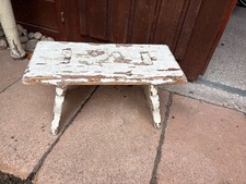 Alter Holz Schemel Hocker Fußhocker Fußschemel Fußbank Vintage