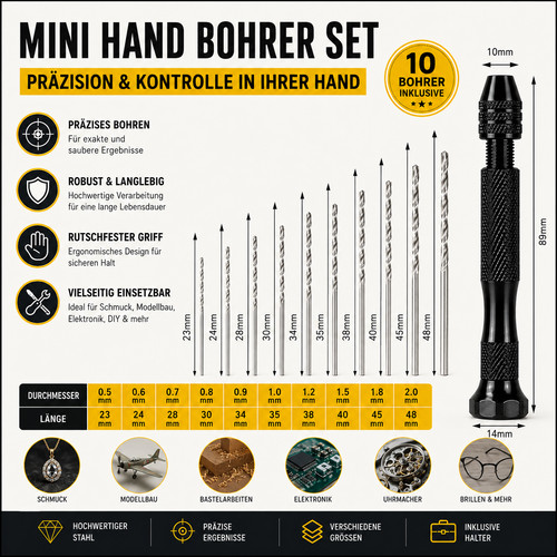 Präzisions mini handbohrer - präzisions,