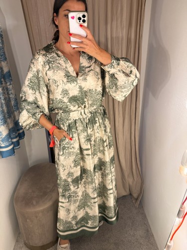 Bluse toile jouy in khaki - toile, de