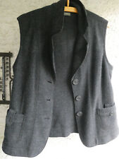 Damen Weste von Sandra Pabst Gr. 42 Anthrazit/Schwarz 100% Wolle