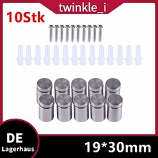 10x Wandabstandshalter Abstandshalter Schilderbefestigung Glas Platten Schrauben