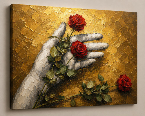 Leinwandbild hand mit roten - leinwandbild,