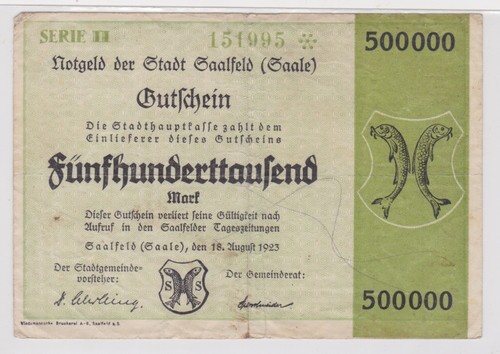 500000 mark banknote inflation - 500000,