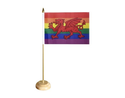 Tischflagge regenbogen mit - tischflagge,