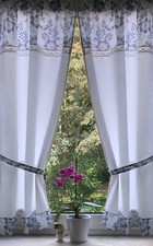 Landhaus Gardine Set 2St weiß