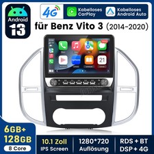 DAB+128G Carplay Für Benz Vito W447 Android13 Autoradio GPS Navi BT 4G WIFI SWC