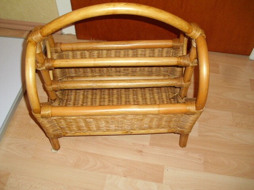 Zeitungsständer rattan hell - zeitungsständer,