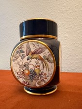 Carlton Ware England Vorratsdose / Deckeldose „Fruit & Bird“ – Blau mit Goldrand