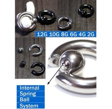 dicker Klemmring Springball Ohrpiercing CBR Kugel Bead Ring