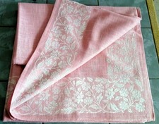 hochwertige Landhaus Tischdeke altrosa 1,35x1,80 Baumwolle Modal Leinen