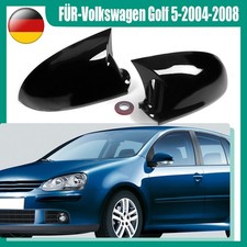 2x Schwarz Spiegelkappen Gehäuse Für VW Golf 5 MK5 2003 2004 2005 2006 2007-2009