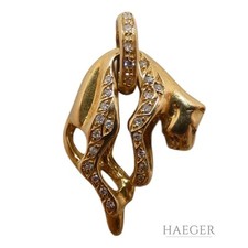 Panther Anhänger Gelbgold 750/ 18 Karat 0,25 ct Diamant