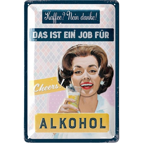 Retro blechschild sekt ein - retro,