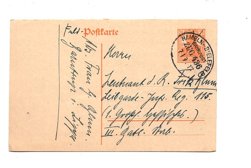 Bahnpost hameln bielefeld 1917 - bahnpost,