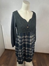 Desigual Sommerkleid Strickkleid Gr. 40 L - grau - Wolle Viskose Mix - mit Maße!