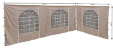 QUICK STAR 2 Seitenteile mit PE Fenster 300x193cm / 400x193cm  für Pavillon 3x4m