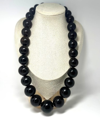 Xxl schwarze bernstein - schwarze, bernstein-kette