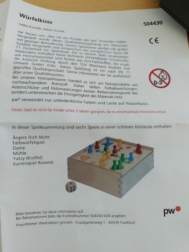 Yatzy holz würfelbox - holz,