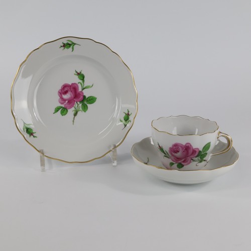 Meissen rote rose kaffeegedeck - meissen,