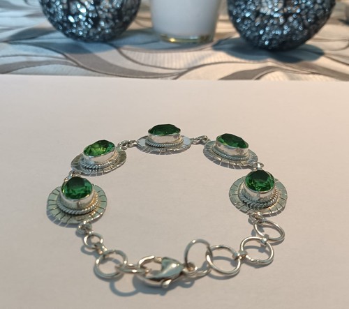 Armband grüner turmalin - grüner, 925er