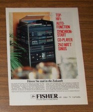 Seltene Werbung vintage FISHER HIFI-SYSTEM 2700 240 Watt Stereoanlage 1983