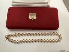 Edle Majorica Perlen Kette 51,5 cm lang mit Goldschließe