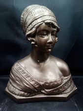 Madame Juliette Recamier goldbemalte Gips Büste Joseph Chinard 12 Zoll