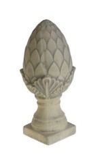 Pinienzapfen Keramik weiß gewischt Landhaus Shabby Vintage Garten Deko 26 32 cm