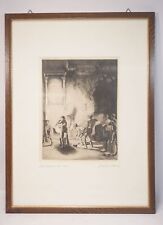 Original Radierung Alexander Eckener SHW Hochfen Abstich Aalen Wasseralfingen