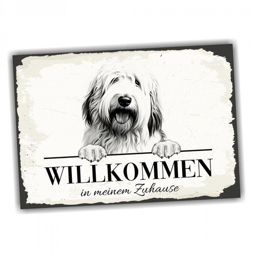 Hundeschild willkommen zuhause - willkommen,