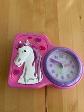 Wecker Uhr  Kinder JACQUES FAREL Mädchen Pferd rosa pink ohne Ticken mit Licht