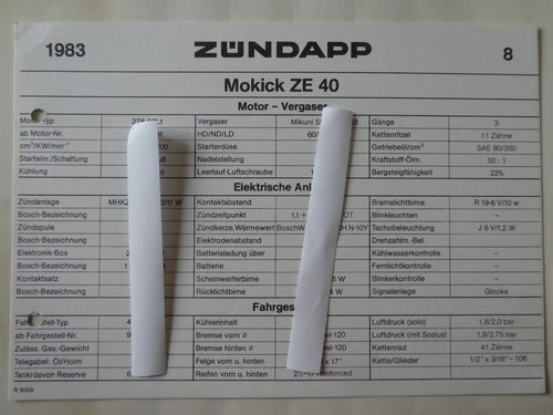 Zündapp datenblatt - zÜndapp,