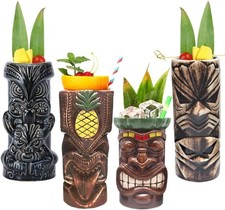 Tiki Becher Cocktail-Set von 4