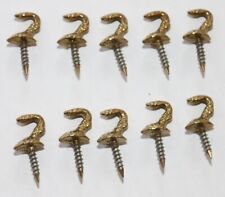10 Ornamenthaken - Zierhaken - Kleiderhaken - Messing - blank gerollt