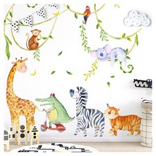 Wandtattoo Dschungel Tiere Wandsticker für Kinderzimmer Wandaufkleber Deko DL804