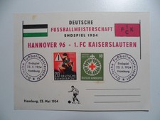 Hannover 96-1.FC Kaiserslautern 1954 Endspiel unsigniert Sonderkarte Post  (27)