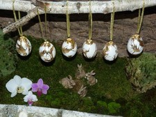 Ostereier handbemalt Weiß