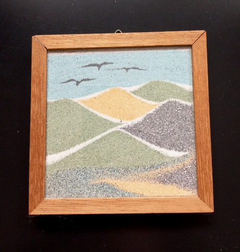 Vintage sandbild sandmalerei - vintage,