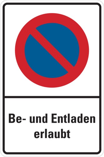Parkverbotsschild und - parkverbotsschild, be-und