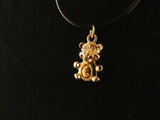 Teddybär Anhänger mit Kette 24 Karat Vergoldet Bär Halskette Charm Teddy Gold