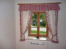 Vorhang mit Querbehang selbstgenäht, Unikat