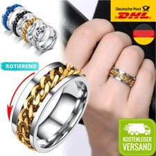 Facettierter Herren Damen Spinner Ring Drehbarer Anti-Stress Biker Fingerring