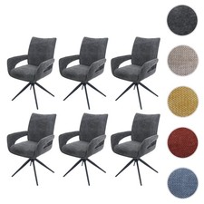 6er-Set Esszimmerstuhl HWC-O78, Stuhl drehbar Auto-Return Stoff Chenille Öko-Tex