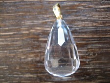 traumhaft schöner Anhänger Bergkristall Tropfen Prisma Pendel toller Schliff