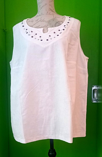 Damen top creme - top, akzenten