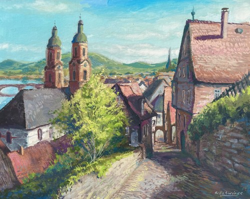 Miltenberg gemälde gouache - miltenberg, gemälde,gouache