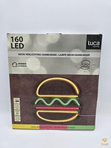 Neon schild burger 30x29cm - schild,